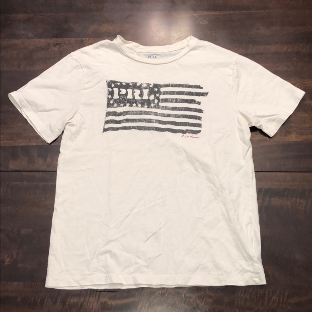 Boys white Ralph Lauren shirt.